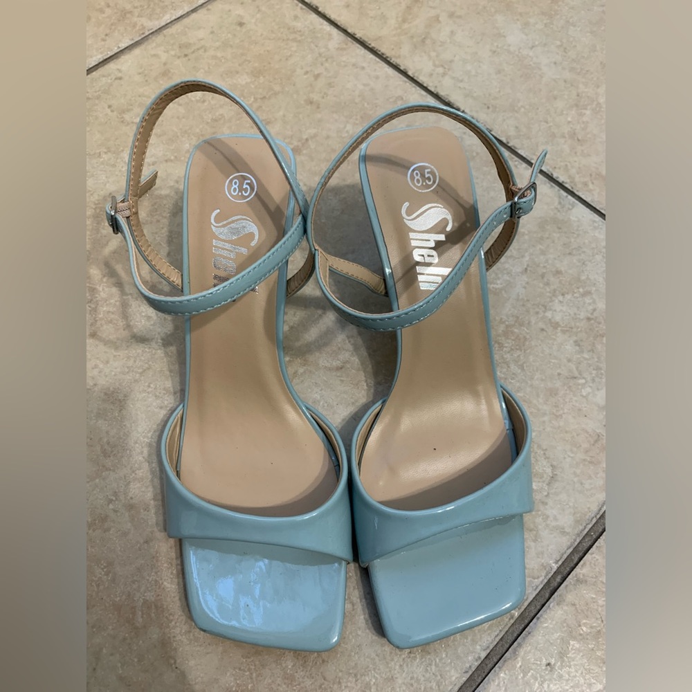 Parent square open toes heel shoes